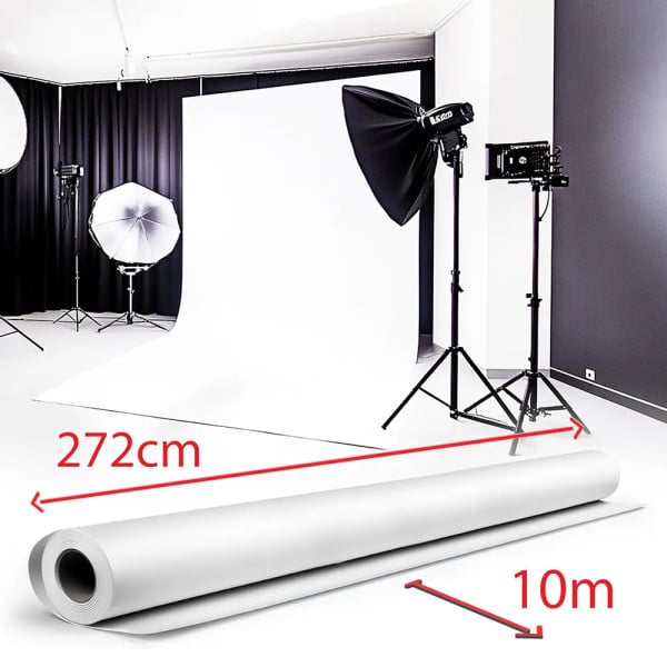 Tło fotograficzne białe 2,72x10m - kartonowe